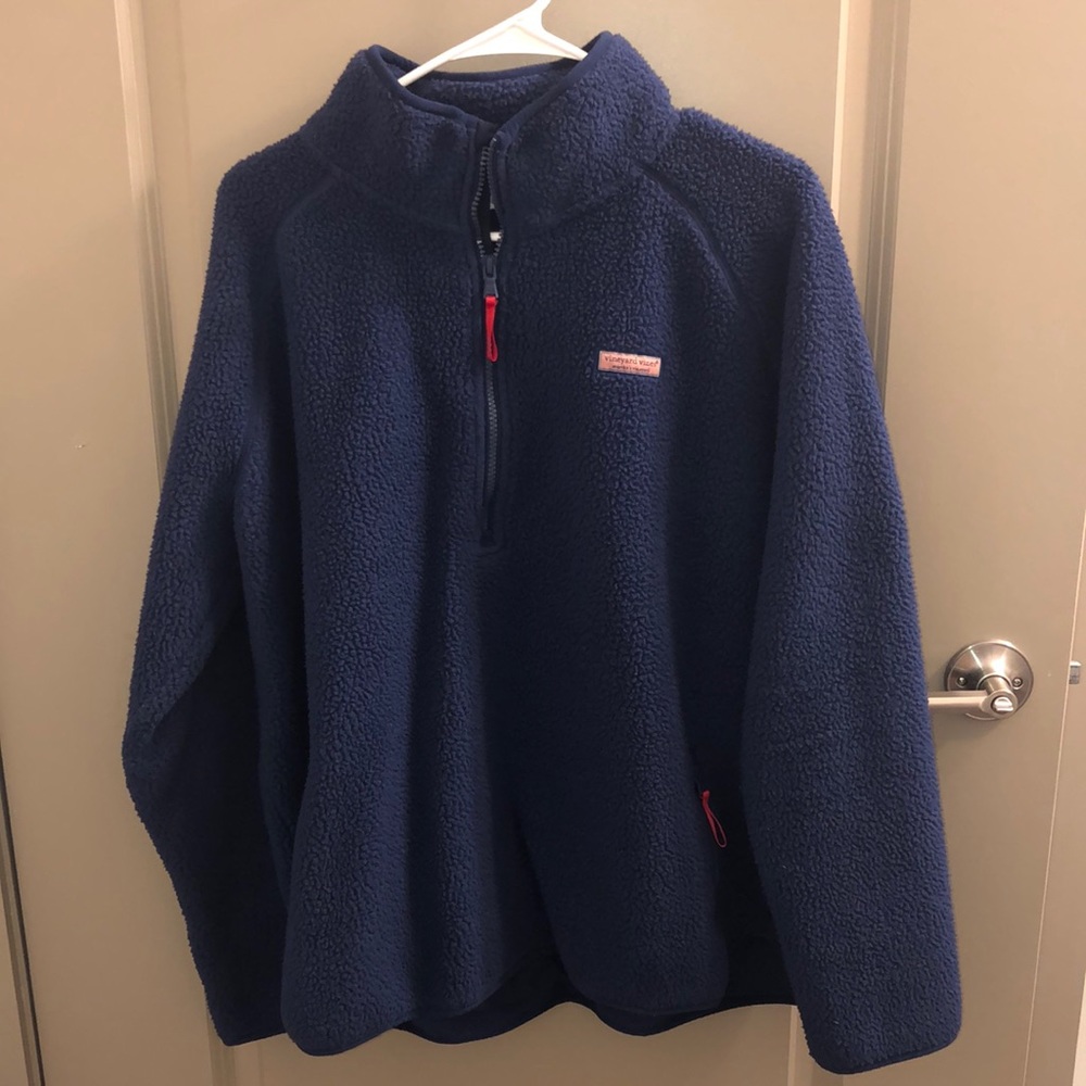Vineyard Vines womens pullover 1/4 zip sweatshirt navy size XL